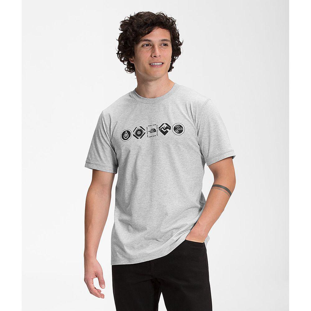 The North Face Κοντό Μανίκι Himalayan Bottle Source Ανδρικα T Shirt - Ανοιχτο Γκρι (JEQI71208)